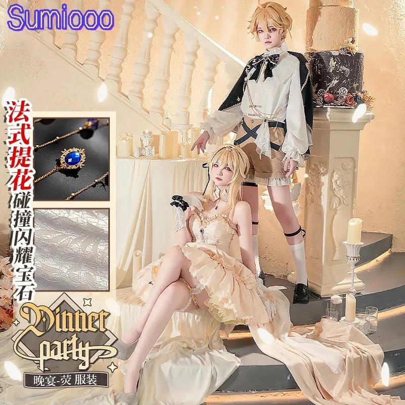 

Новый Lumine косплей аниме игра Genshin Impact костюм ужин вечерние великолепное милое торжественное платье Хэллоуин одежда для ролевых игр S-XL