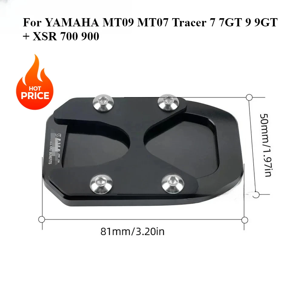 

Side Stand Extension Plate For YAMAHA MT09 MT07 Tracer 7 7GT 9 9GT+ XSR 700 900 Motorcycle Kickstand Enlarger Foot Support Pad
