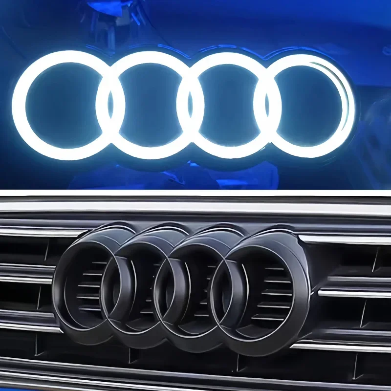 Audi Car LED Front Grille 4-Ring Logo Light Static White Light 249 273 285mm For AUDI A3 A4 A5 A6 A7 A8 S4 S5 S6 S7 Q3 Q5 Q7 TT