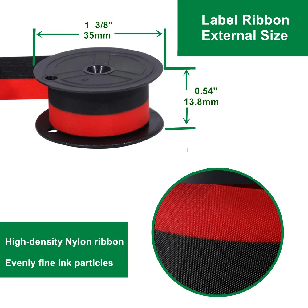 5PK GR24 Universal Twin Spool Rechner Band 1197p 11210 Für Sharp el-1197piii Rechner Zugabe Maschine Bänder (Schwarz/rot)