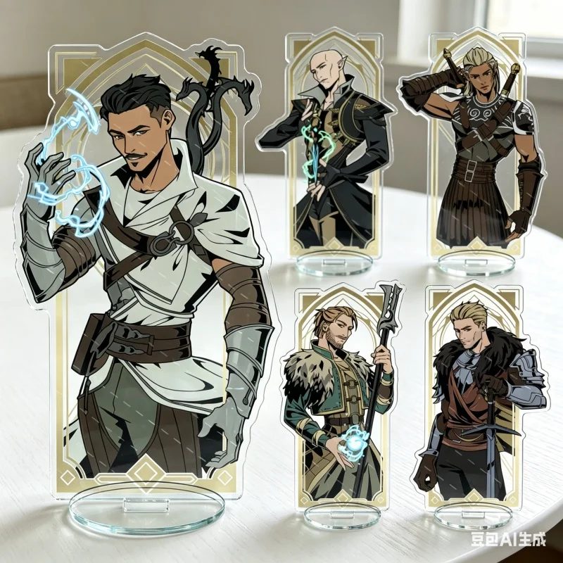 Porte-clés en acrylique Dragon Age Inquisition The Inquisitor, décoration de bureau, ornement de collection, cadeau pour les fans