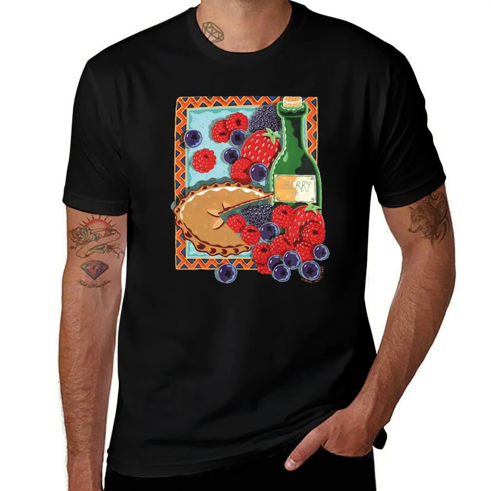BERRY - juicy berries, pie and booze T-Shirt Simple Line Art Print Tee