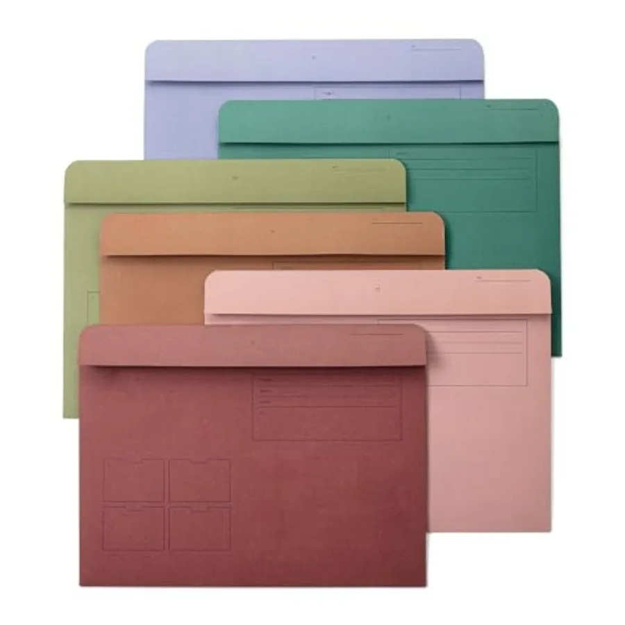 

- Paper Pocket File Folder, 6 Pack, Assorted Colors, Letter Size, File Jacket Flat Folder, for School, Office, Buisness Home