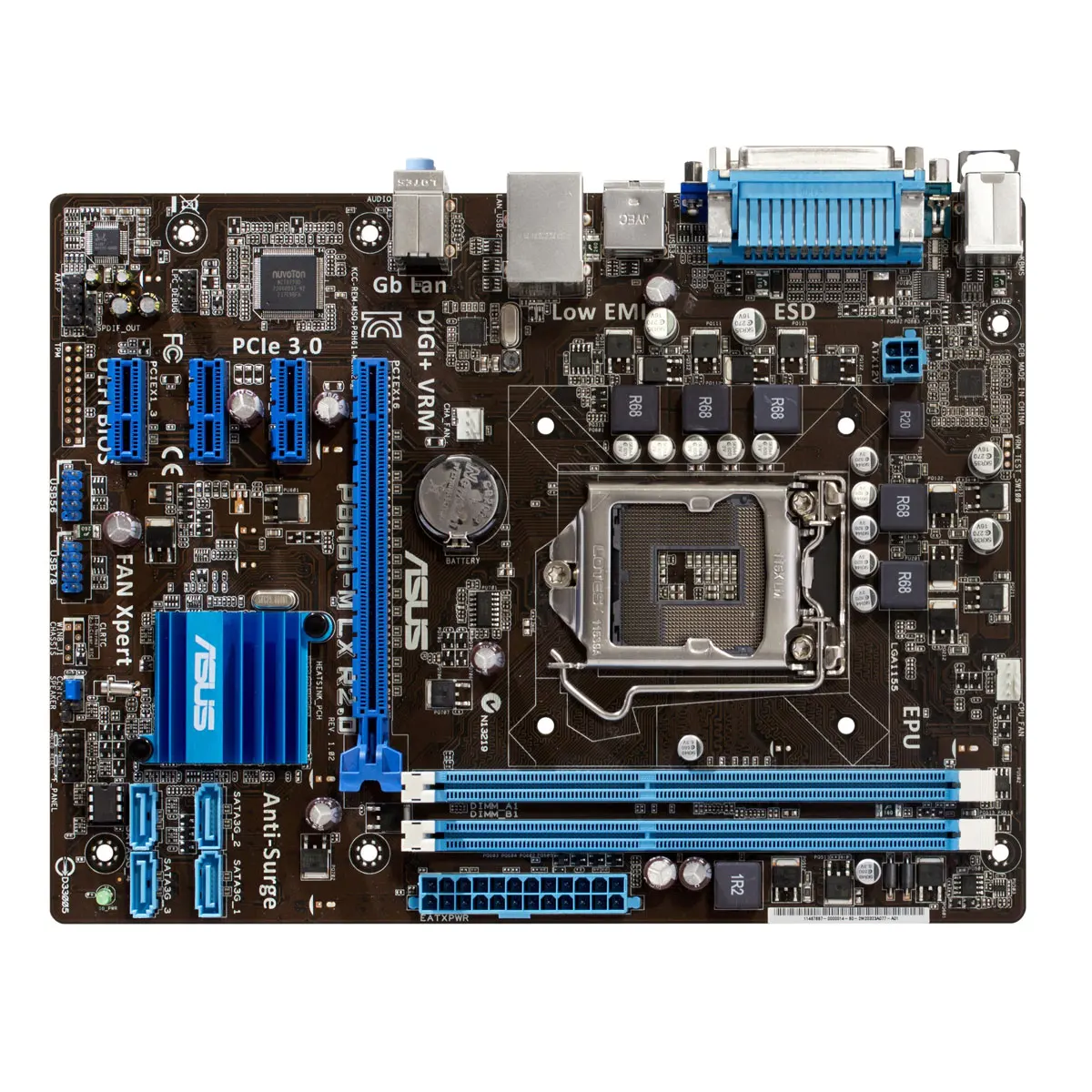 Imagem -03 - Placa-mãe Asus-p8h61-m Lx2 R2.0 Suporte Lga 1155 I32130 2120 2400 3245 2400 3770 Cpu Micro Atx Intel H61 Ddr3