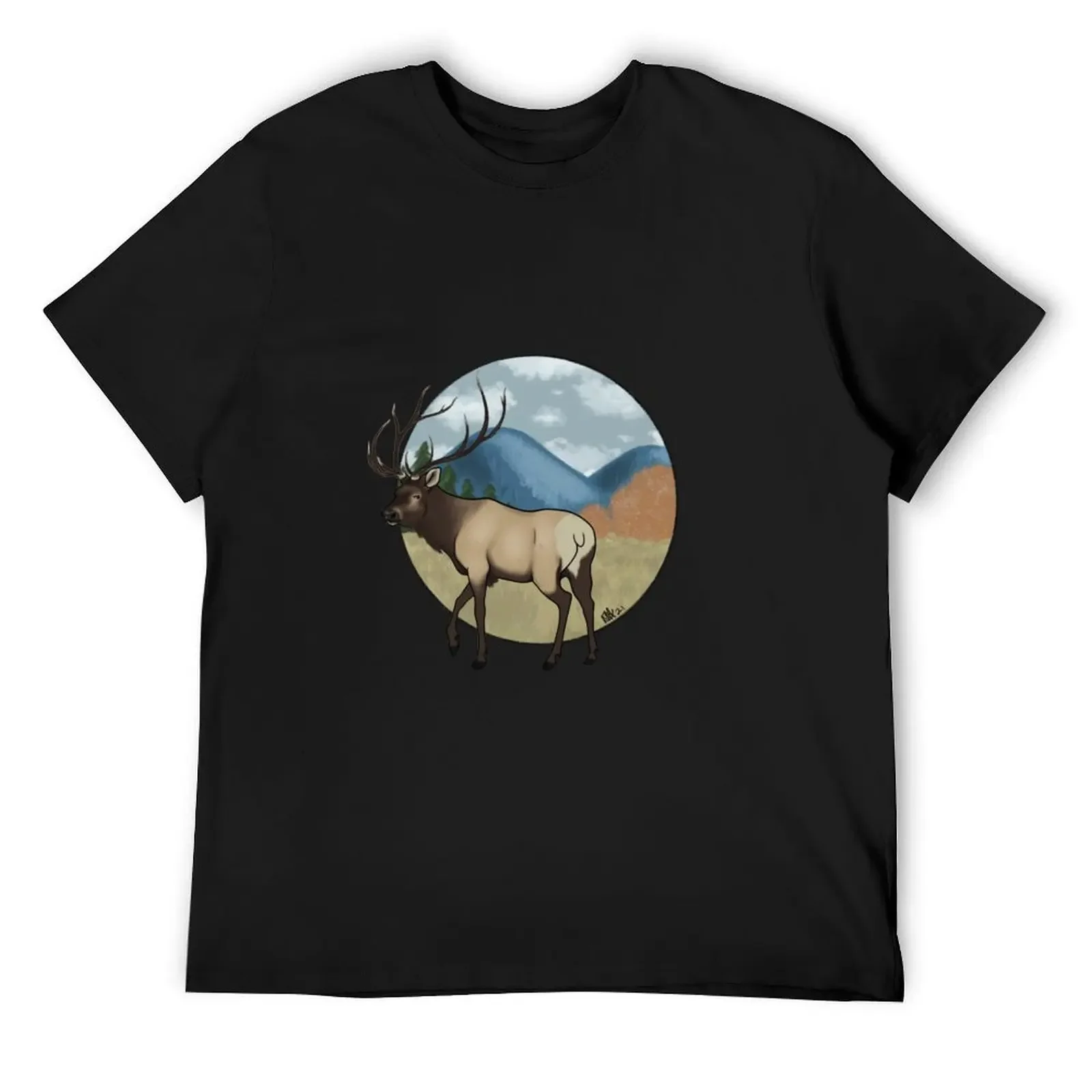 

Elk T-Shirt boys whites boys animal print essential t shirt cute tops mens graphic t-shirts anime