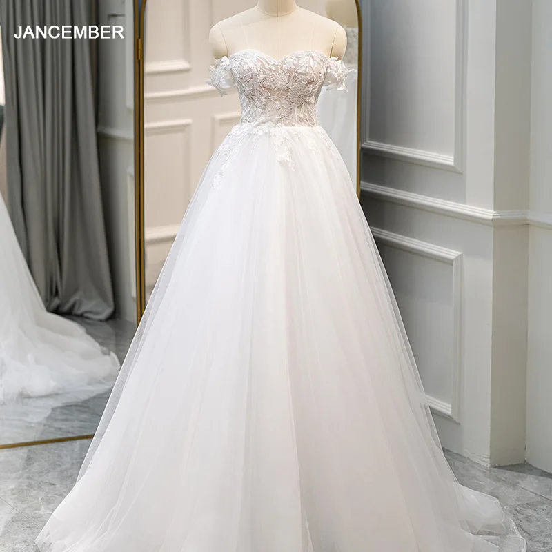 

Jancember Wedding Dresses For Women A-line Dress Party Dress vestidos de novia Sweetheart Women's Dress Bride Dresses QW01523