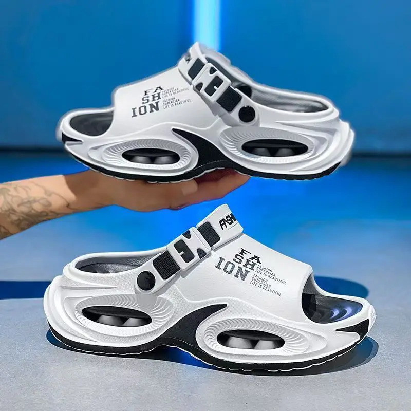 

Light luxury soft men's sandals 2026 new thick-soled non-slip outdoor driving two wear beach shoes slippers