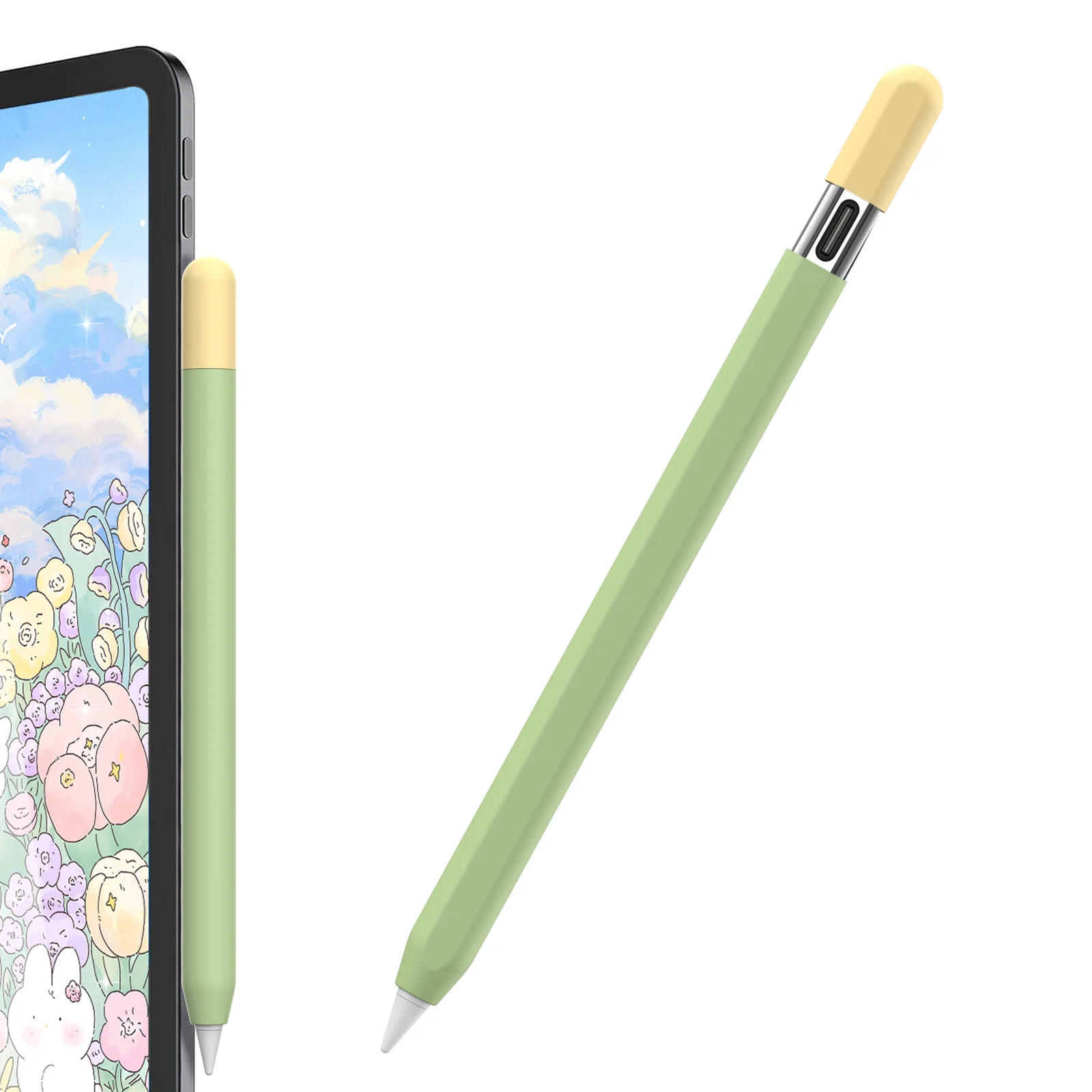For Apple Pencil USB-C - Color-block Slim Case