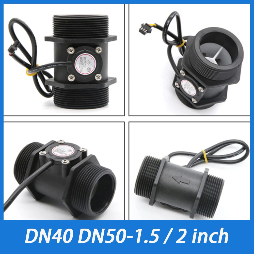 1pcs DN40 DN50 Turbine Water Flow Meter 1.5/2 Inch Hall Flow Rate Measuring Sensor 5~150L/Min 10~200L/Min Pulse Output Flowmeter