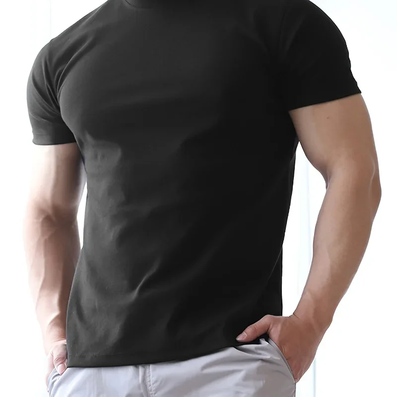 Men\'s Summer Gym Fitness Compression T-Shirt Casual Clothing Skinny Slim Stretch Short Sleeve Tee Male Bodybuilding Sweatshirt