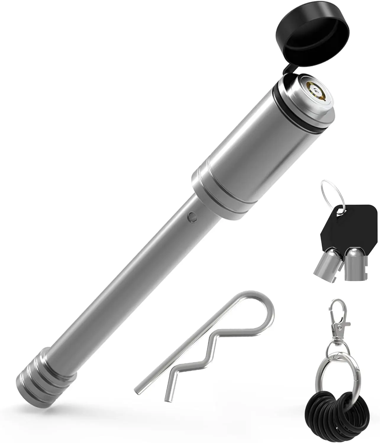 

5/8' Stainless Steel Trailer Hitch Lock, 4.5' Span, Fits 2', 2.5', 3' Receivers