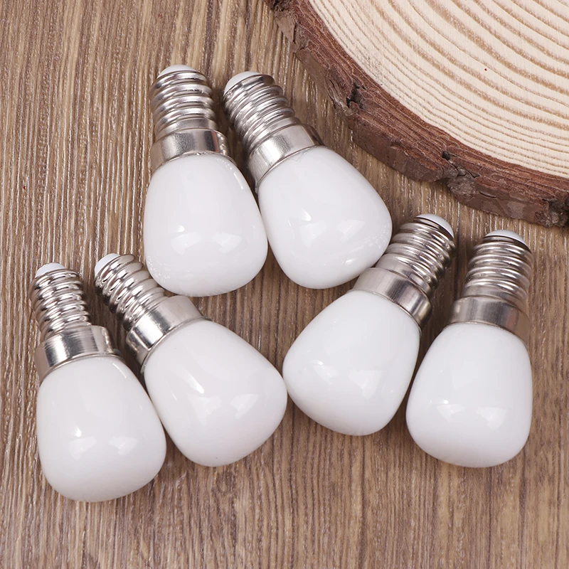 2Pcs E14/E12 Light Bulb 220V LED Fridge Mini Lamp Replace Kitchen Refrigerator Display Cabinet Lights Sewing Machine Lamps