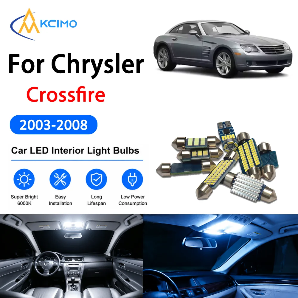 Complete LED Interior Dome Light Kit For Chrysler Crossfire 2003-2008 Door Courtesy Bulb Canbus Easy Install Reading Lights