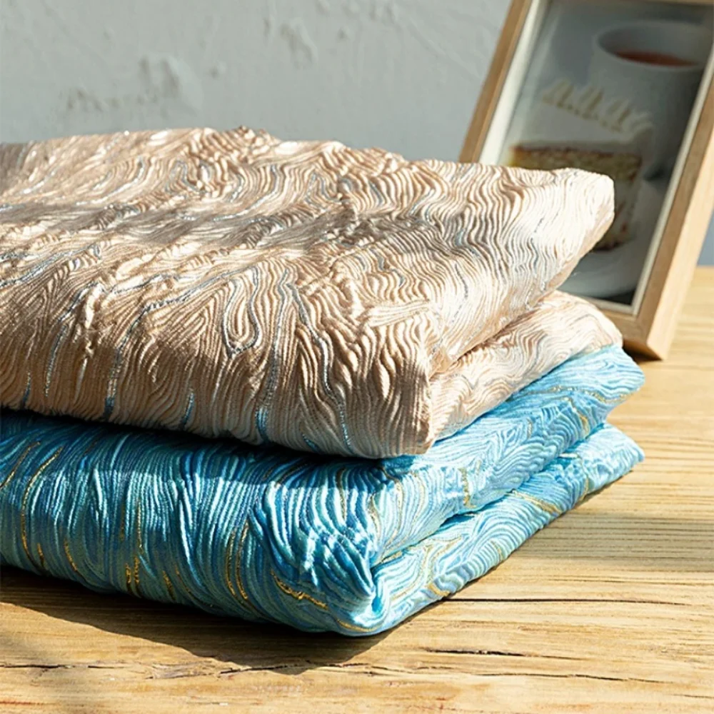 

Micro Light Jacquard Oil Painting Fabric for Dress Fashion Clothing Designer Apparel Cloth Diy Sewing Material By The Meter