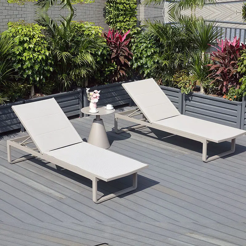 Outdoor  lounger swimming pool waterproof sunscreen courtyard open-air leisure outdoor hotel foldable adjus beach