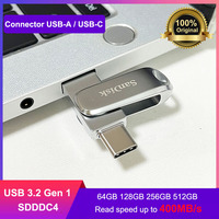 SanDisk Ultra Dual Drive Luxe Flash Drive OTG USB 3.1 Memory Stick for your USB Type-C and Type-A Devices All-Metal U Disk