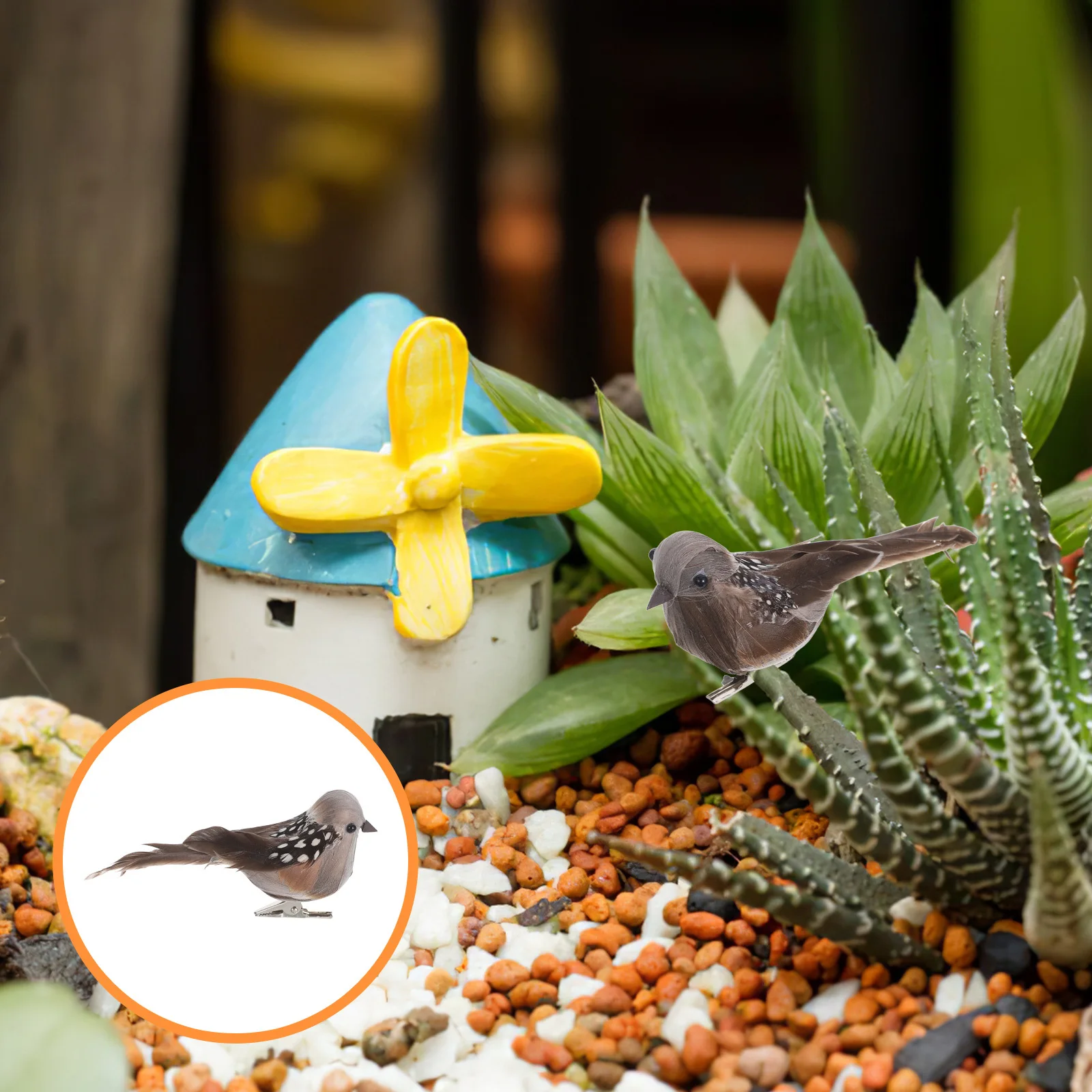 

6Pcs Simulation Birds Adornments Realistic Design Faux Birds for Garden Trees and Indoor Decor Artificial Bird with Clip