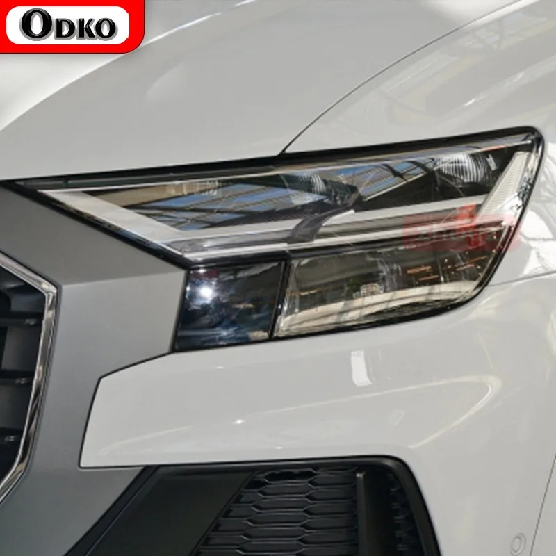 

Для Audi Q8 S8 RSQ8 2019 2020, оттенок автомобильных фар, черная защитная пленка, виниловая задняя фара, прозрачная наклейка из ТПУ, аксессуары