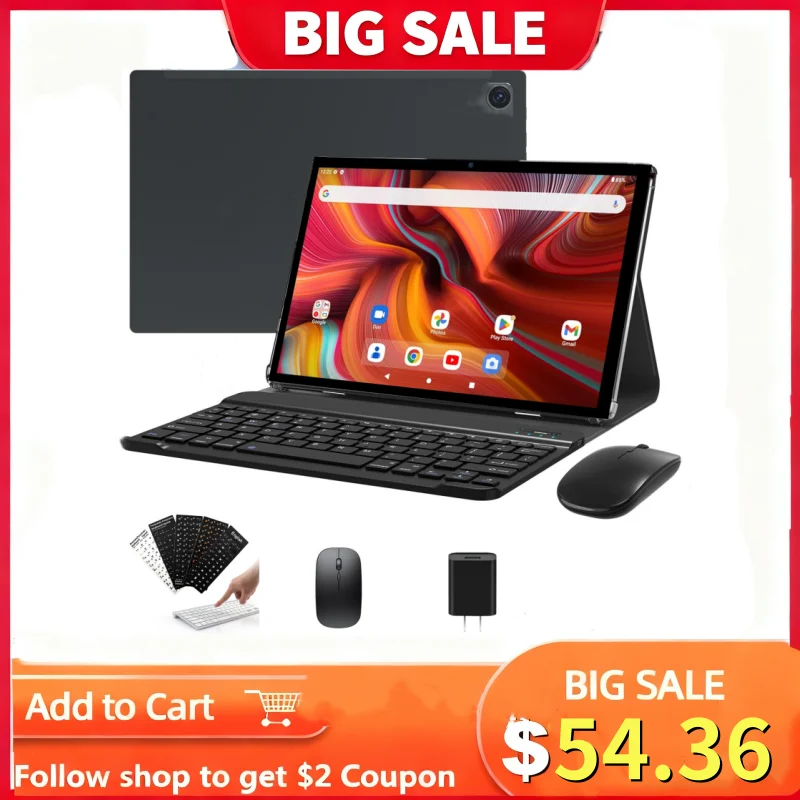 10.1 بوصة 3GB RAM 32GB ROM T4-129L أندرويد 9.0 مكالمة هاتفية الكمبيوتر اللوحي MTK8765 رباعية النواة 64 بت 1280x800 بكسل كاميرا مزدوجة واي فاي