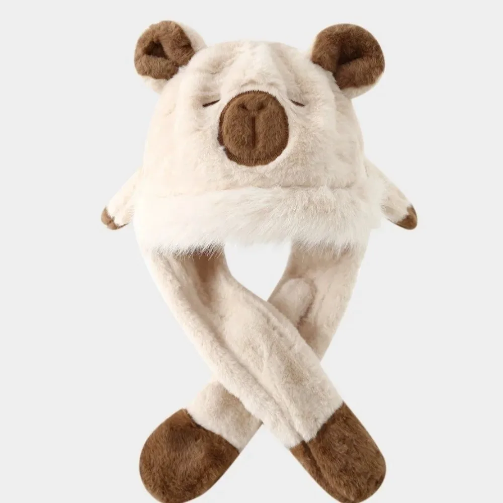 قبعة حماية الأذن للأطفال مقاومة للرياح، آذان متحركة سميكة، مجموعة وشاح من القطيفة، قبعة صوفية ناعمة للأطفال #2