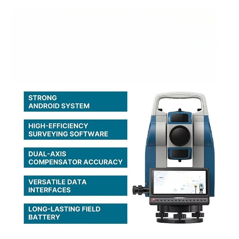 Apeks Am02I Android Total Station Two 7000Mah Battery Usb Typ-C Card Geophysical Survey Equipment