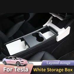 Central Control Storage Box for Tesla Model Y/3/3+ Highland 2021-2024 Armrest Box Double-layer Storage Car Interior Accessories