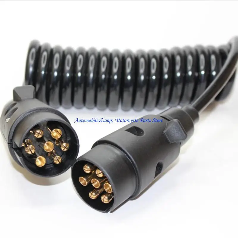 H7BD Trailer Truck Board Curly Connector Extension Cable 1.85M7pin Plug Flying Socket