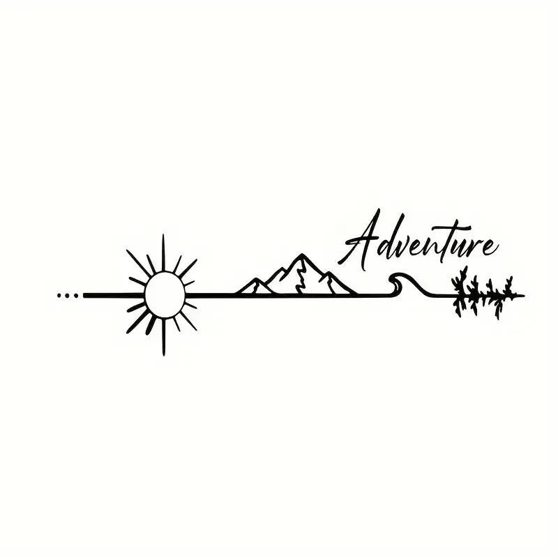 Camping Outdoors Adventure Vinyl Car Sticker, Camper Van SUV Decoration Decals Car Window Door Vinyl Decals Decoration