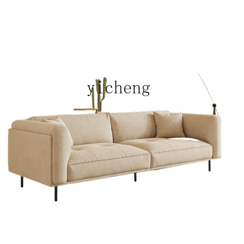 

ZK Technology Cloth Sofa Cream Style Light Luxury Modern Simple Living Room Straight Row Small Apartment Three-Seat Durable