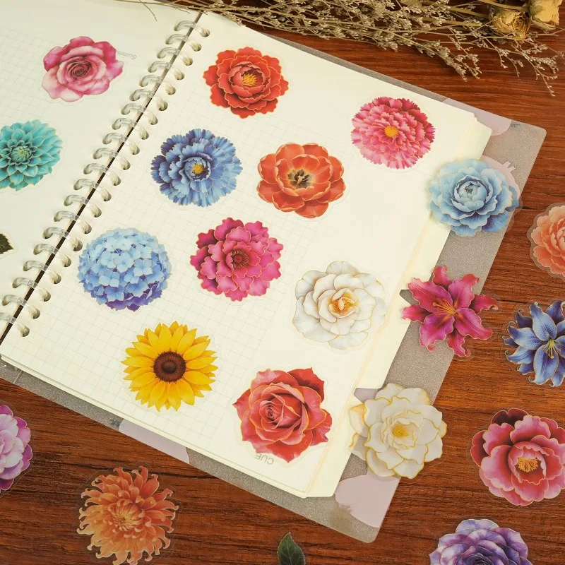 56pcs Cartoon Personalized Flower Pet Creative Graffiti Decorative Stickers