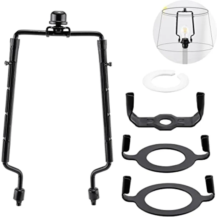 7 8 9 10 inch Lamp Shade Harp Holder, Adjustable Lamp Harps and Finals, Fit both Standard Lamp Rod and E6 E7 Light Base UNO Fit