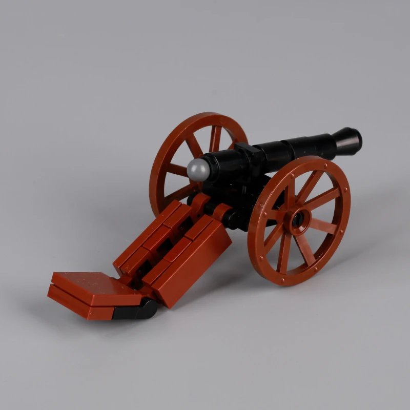 مدفع مدفع MOC النابليوني من القرون الوسطى ، كتل بناء ، أسلحة القراصنة ، عربة النقل ، ألعاب الطوب ، هدية للأطفال