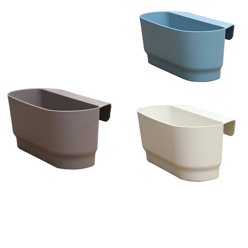

Semi Circular Wall Hanging Railing Flower Plastic Pots Baskets Suitable For Balcony Fence Garden Outdoor Indoor