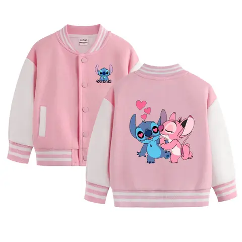Disney Series Autumn Kids Jacket Boys Girls Cartoon Stitch Cotton Casual baseball uniform Children Spiderman print coat 2-12Y
