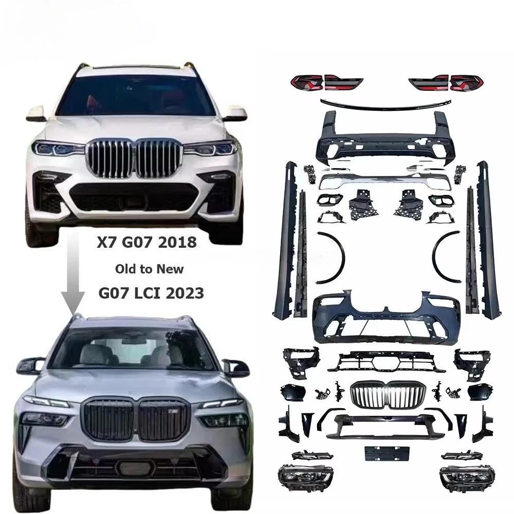 Body Kit for X7 G07 2018 Old to New G07 Lci 2023 PP Material Car Bumpers Car Accessories Auto Tuning Parts Lights