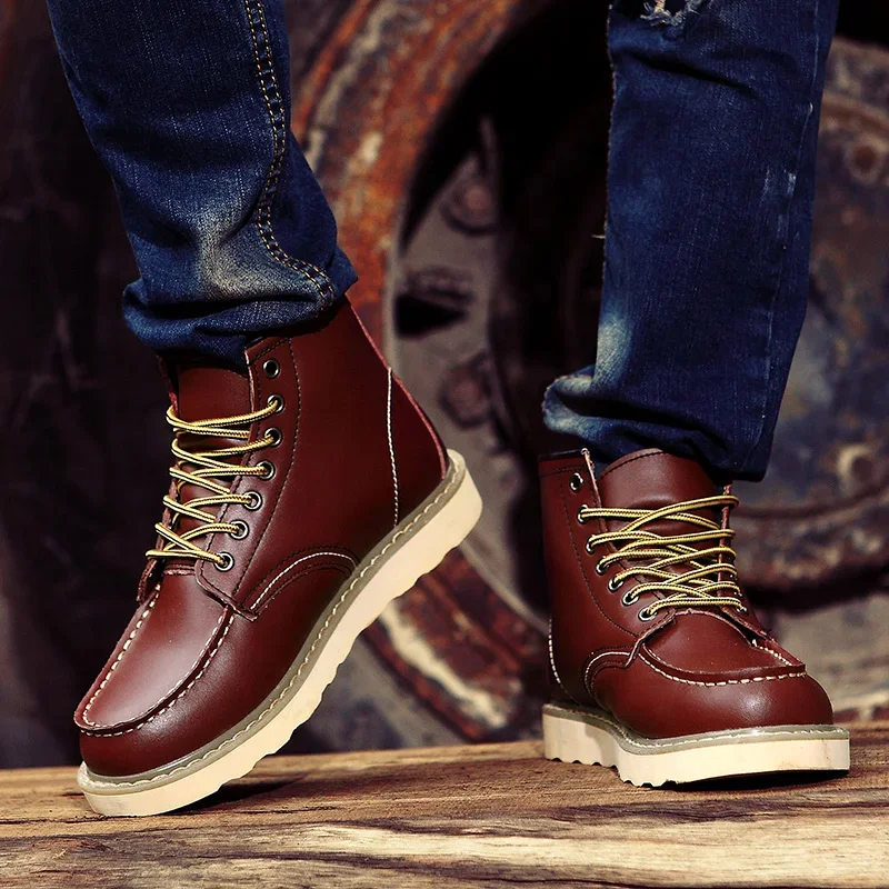 Retro Thick soled High-top Outdoor Men's Shoes 2024 Spring New Men's Casual Shoes Fashion and Comfortable Outsole Men's Boots 46