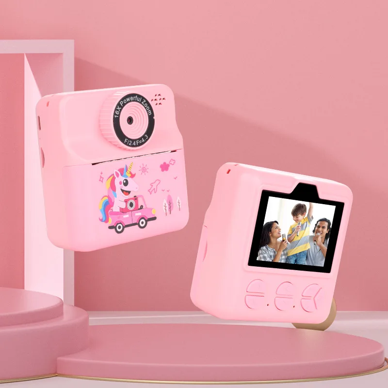Caméra jouet multifonctionnelle transfrontalière pour enfants, caméra Polaroid instantanée avec impression Selfie, Mini caméra Portable compacte