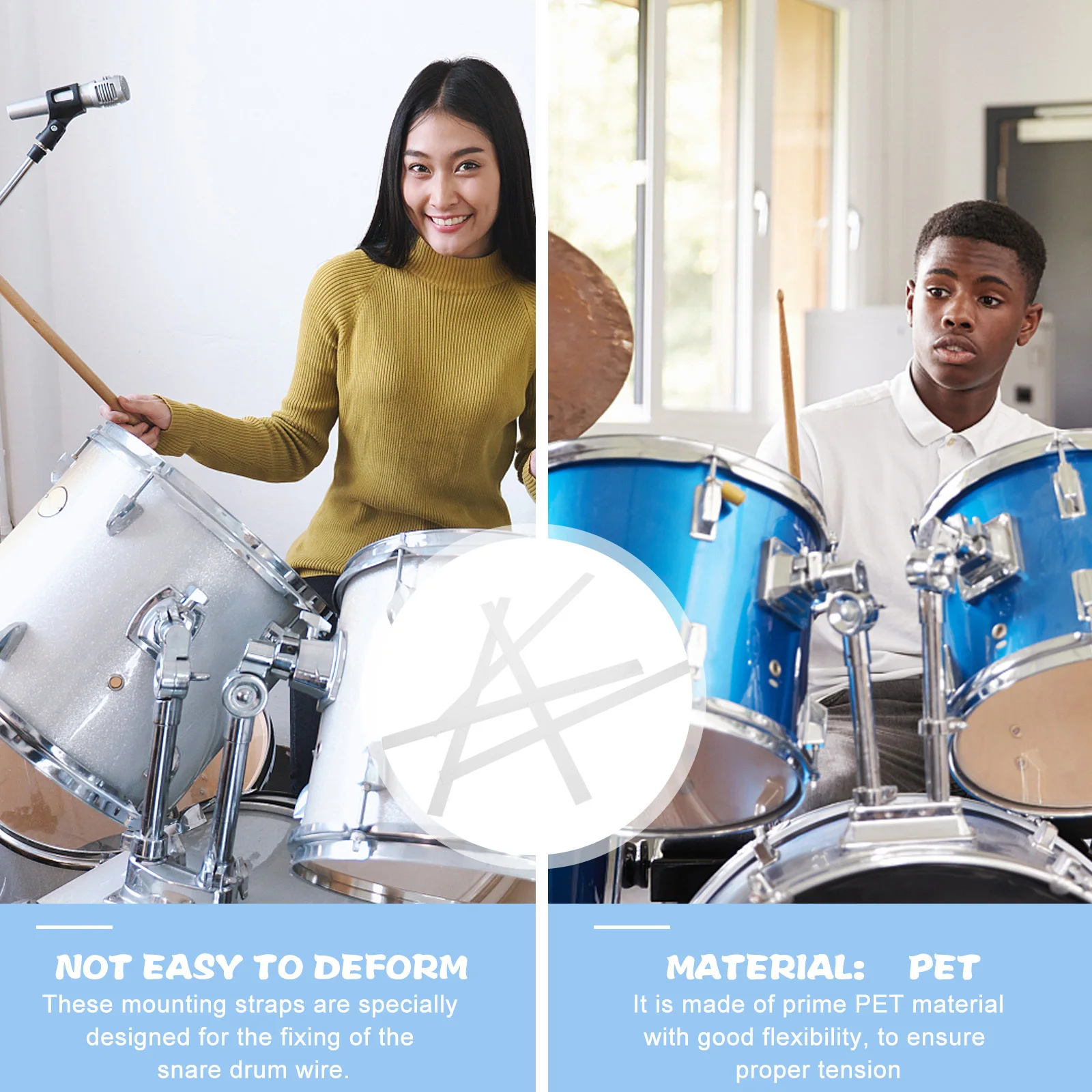 

6Pcs Snare Drum Wire Straps Pet Mounting Accessories Suitable Most Drums Reliable Snare Drum Wire Mounting Straps