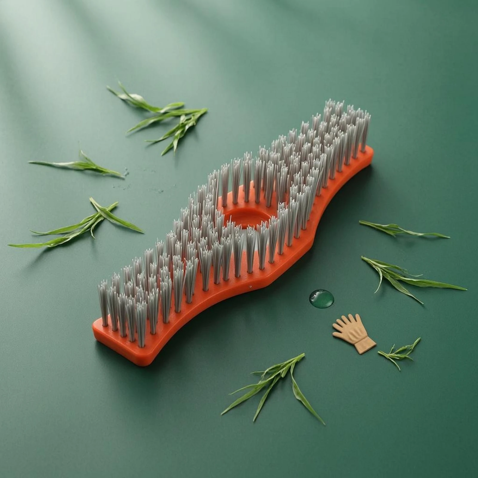 Paving Brush Head Dense Bristles Cleaning Brush Head Garden Tool Orange Base Curved Design