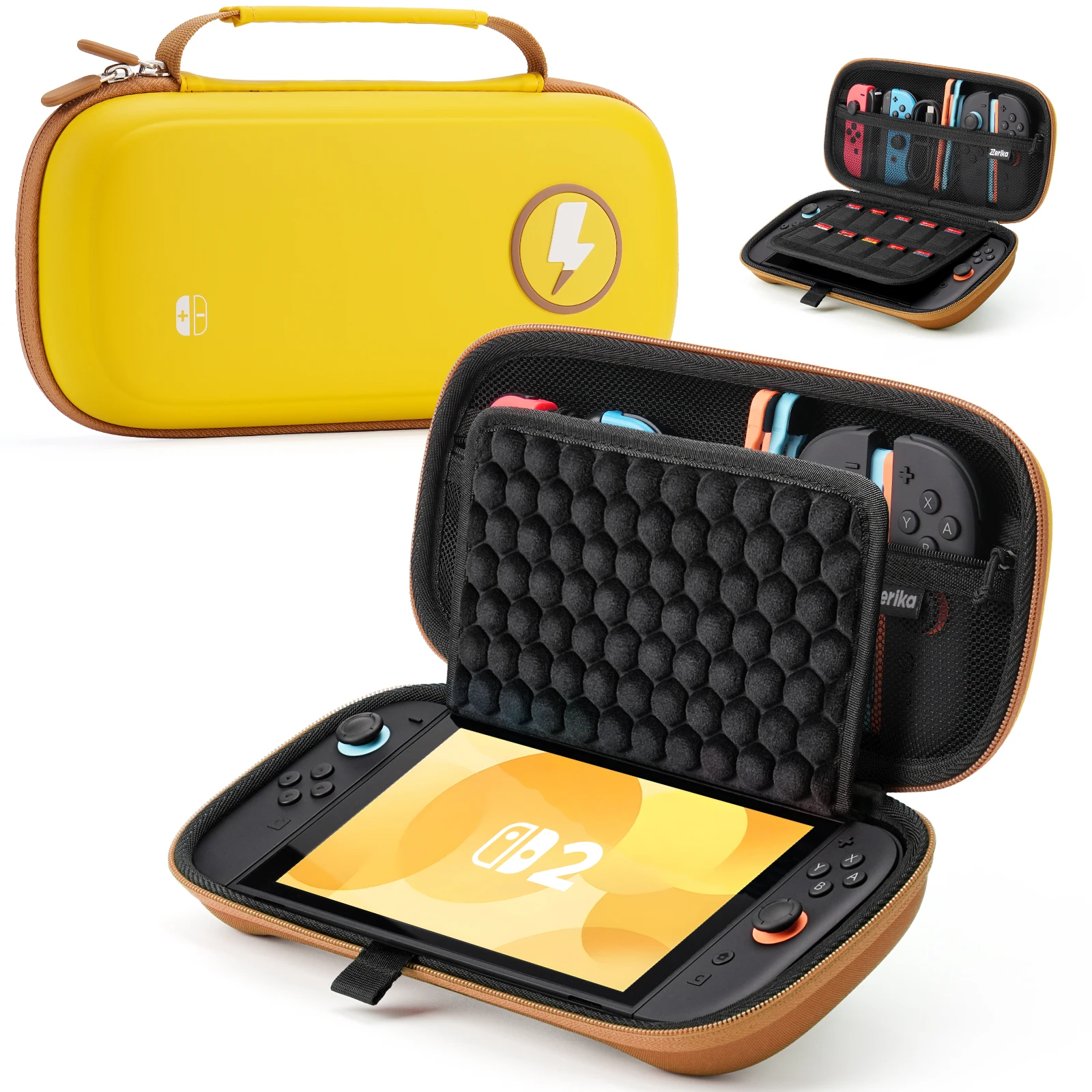 Yinke Tragetasche für Nintendo Switch 2 OLED, kratzfest, wasserdicht, schützende Reisetasche mit 10 Spielkartenfächern. – Detail 11