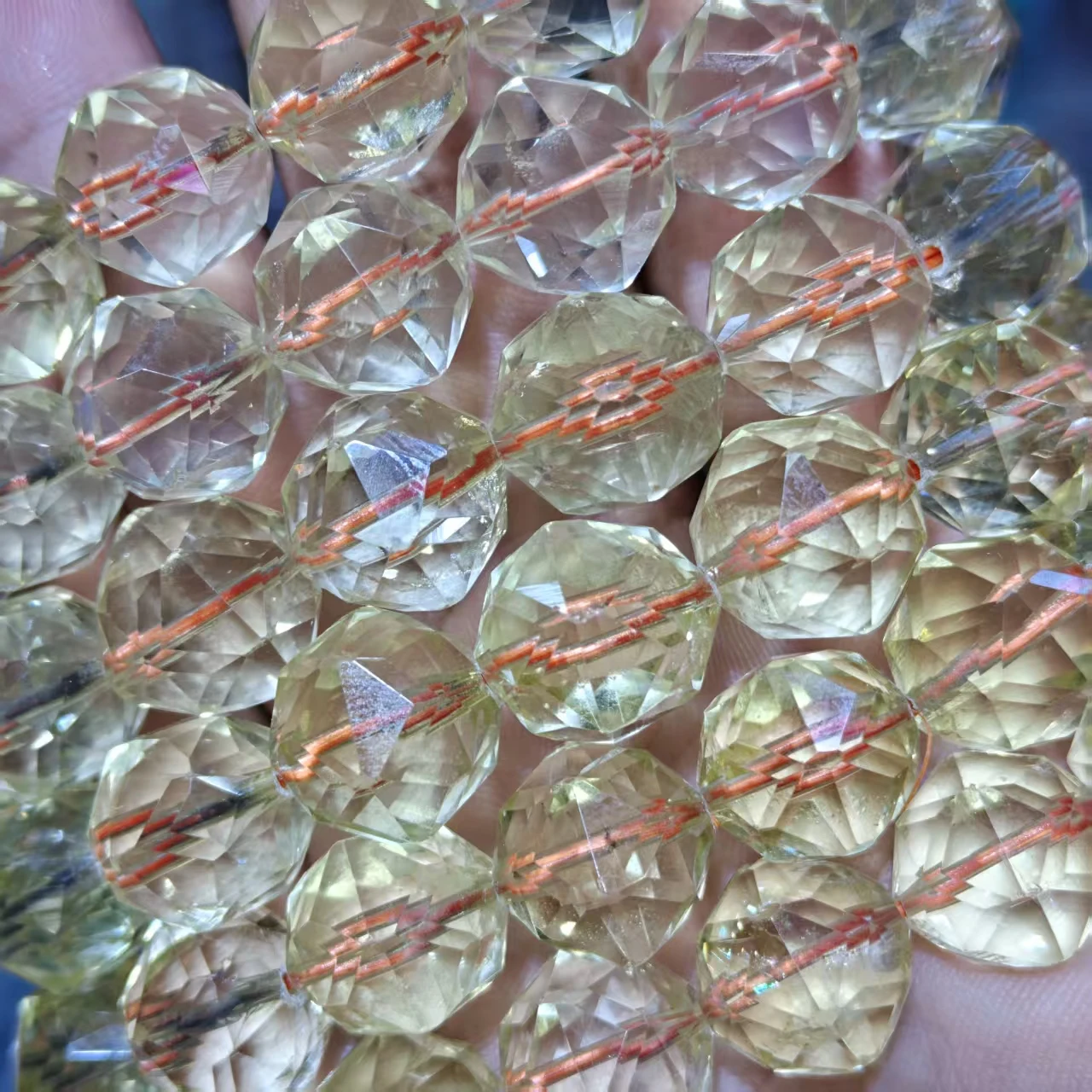 Xingyu Natürliche AAA Brasilianische Citrin Unregelmäßige Diamantgeschliffene Glatte Runde Lose Armbandperlen für Schmuckherstellung und Design – Detail 3