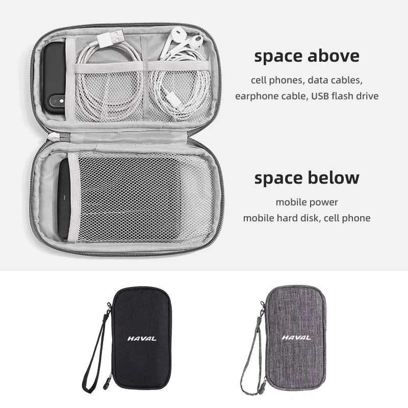 Car Data Cable Storage Bag Waterproof Portable Travel Digital Case For Great Wall Haval F7 H6 H2 H3 H5 H7 H8 H9 M4 F7X F7H H2S