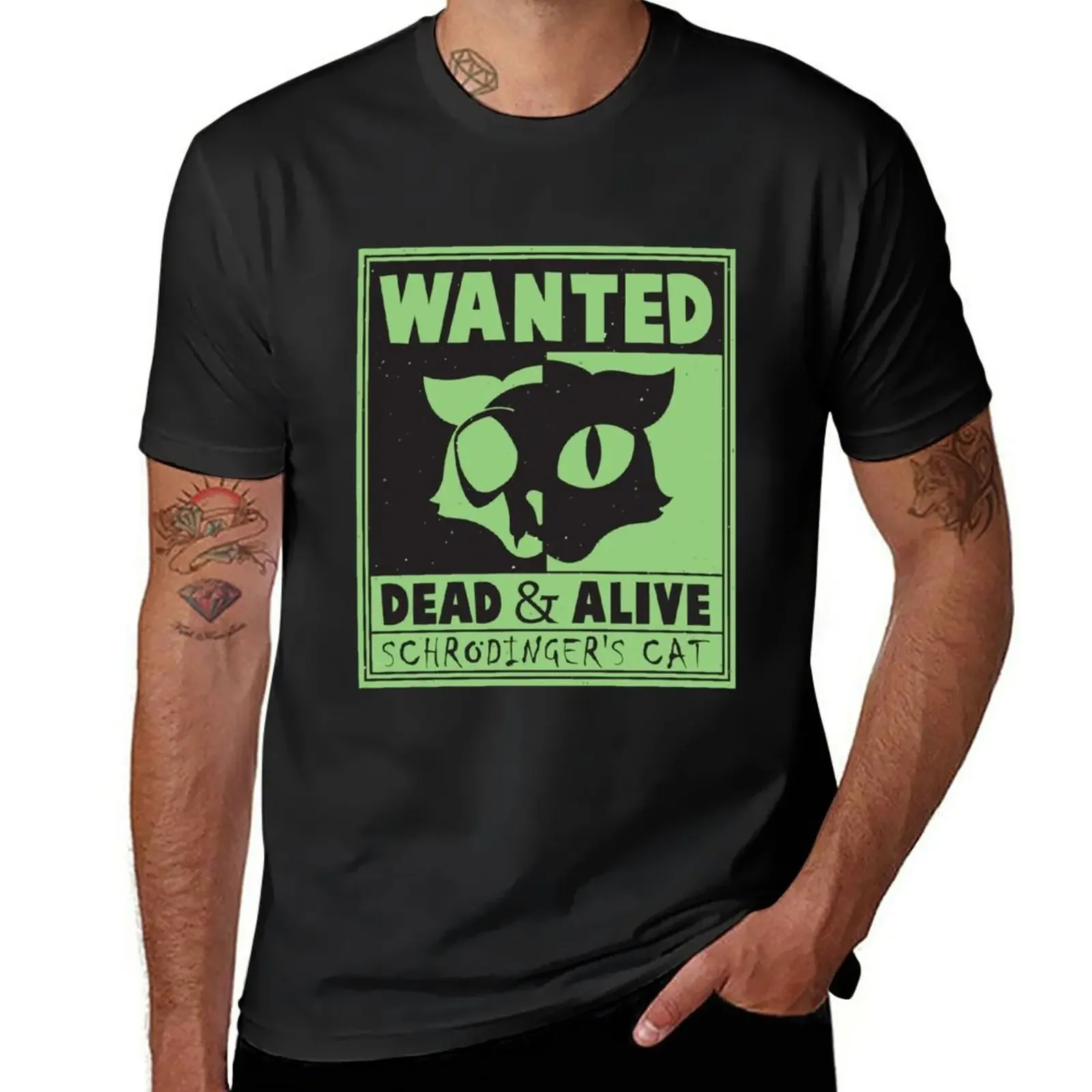 Schrodingers Cat Wanted Dead & Alive Quantum Physics T-Shirt boys animal print anime clothes men clothings