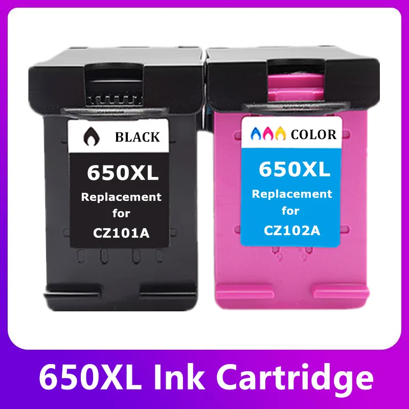 Compatible 650XL Ink Cartridge Replacement for HP 650 HP650 XL for hp Deskjet 1015 1515 2515 2545 2645 3515 4645 Printer