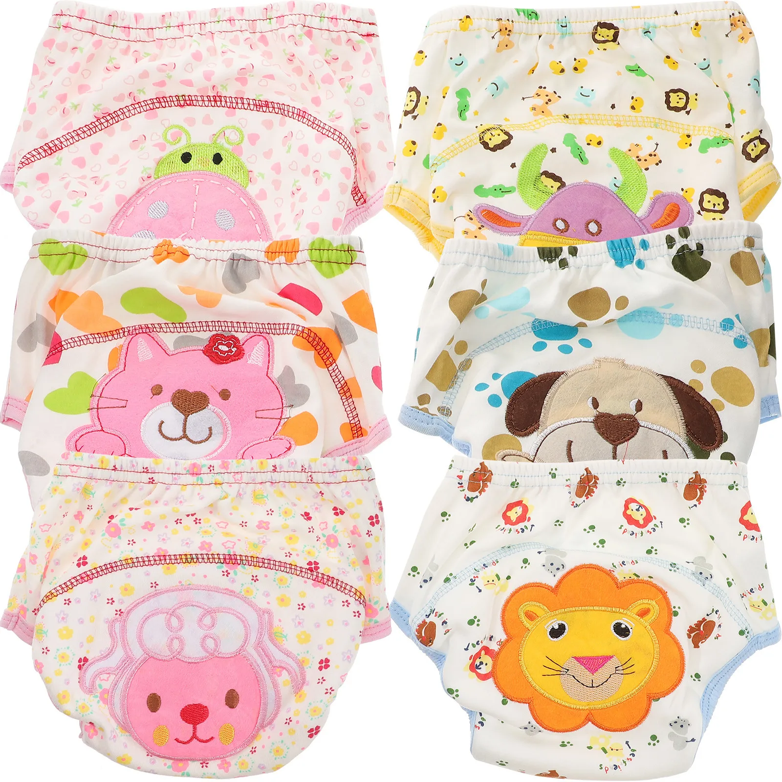 

6Pcs Toddler Training Pants Waterproof Material Soft Reusable Washable Baby Underwear Prevent Diaper Rash