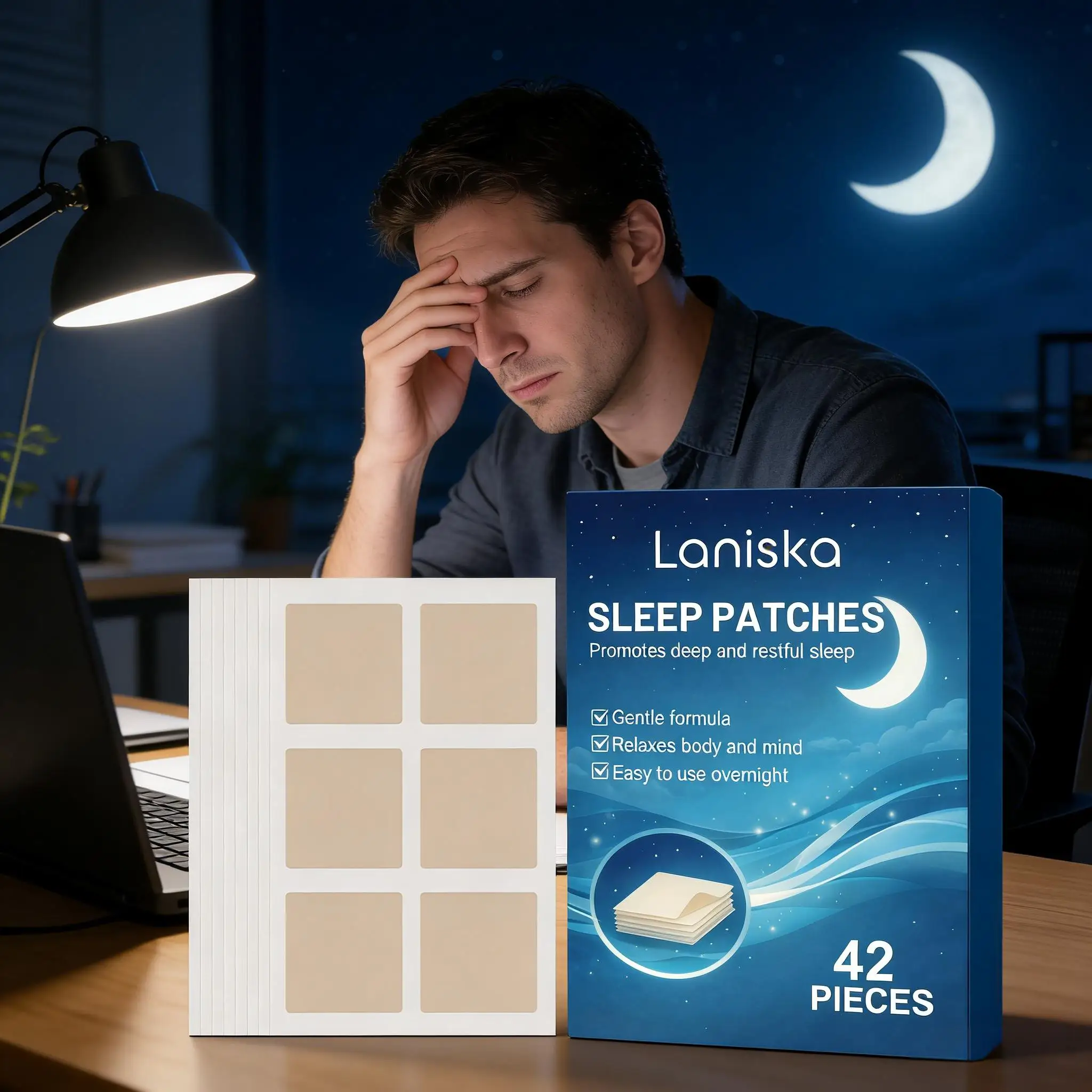 Insomnia Patches Relieve Stress Anxiety Reduce Headache Neurasthenia Relaxing Body Improve Sleep Quality Sleeping Sticker 42PCS