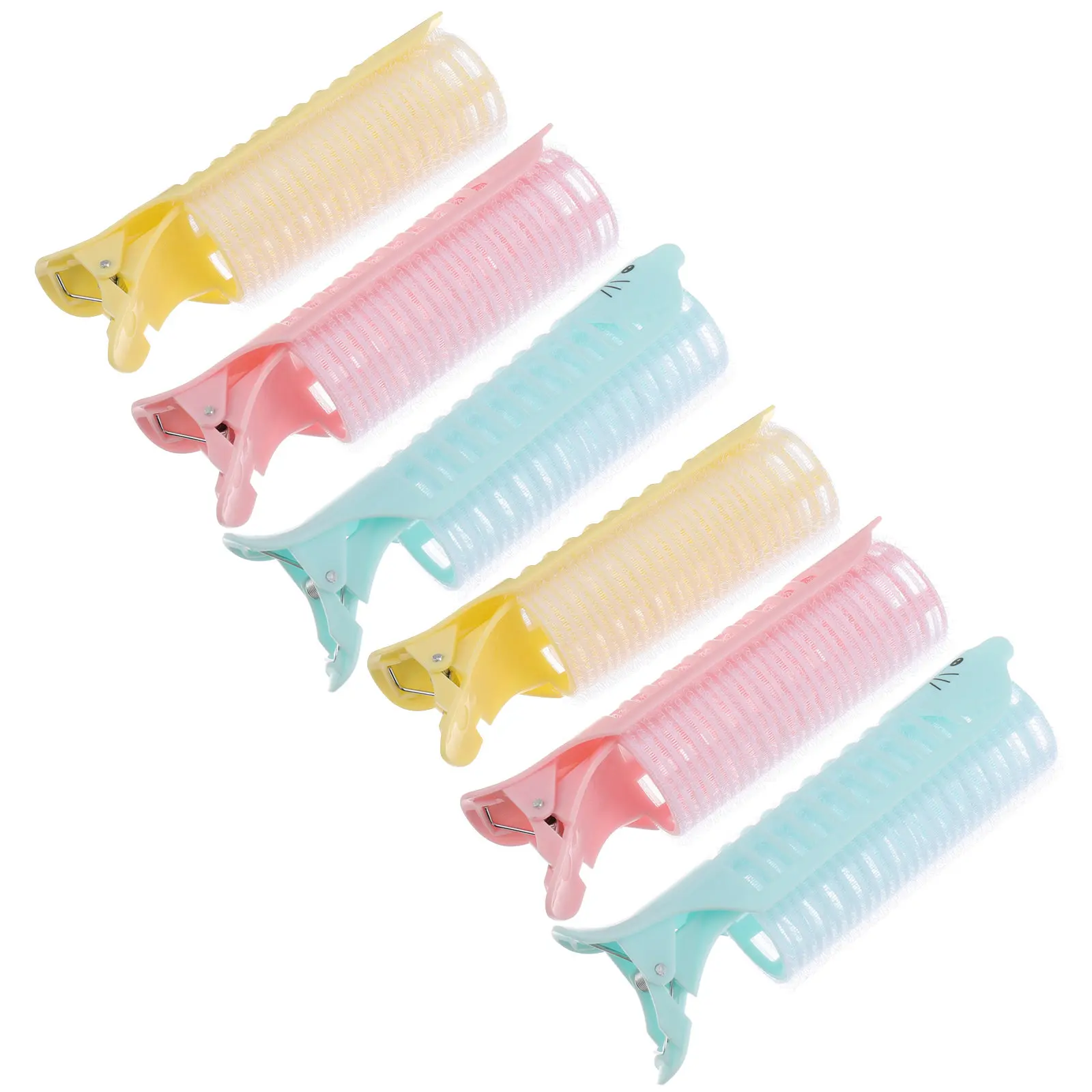 6Pcs Hair Rollers Wave Curling Tools DIY Self Grip Curlers Plastic Hair Styling Accessory for Home Travel Big Wave Clip view 3