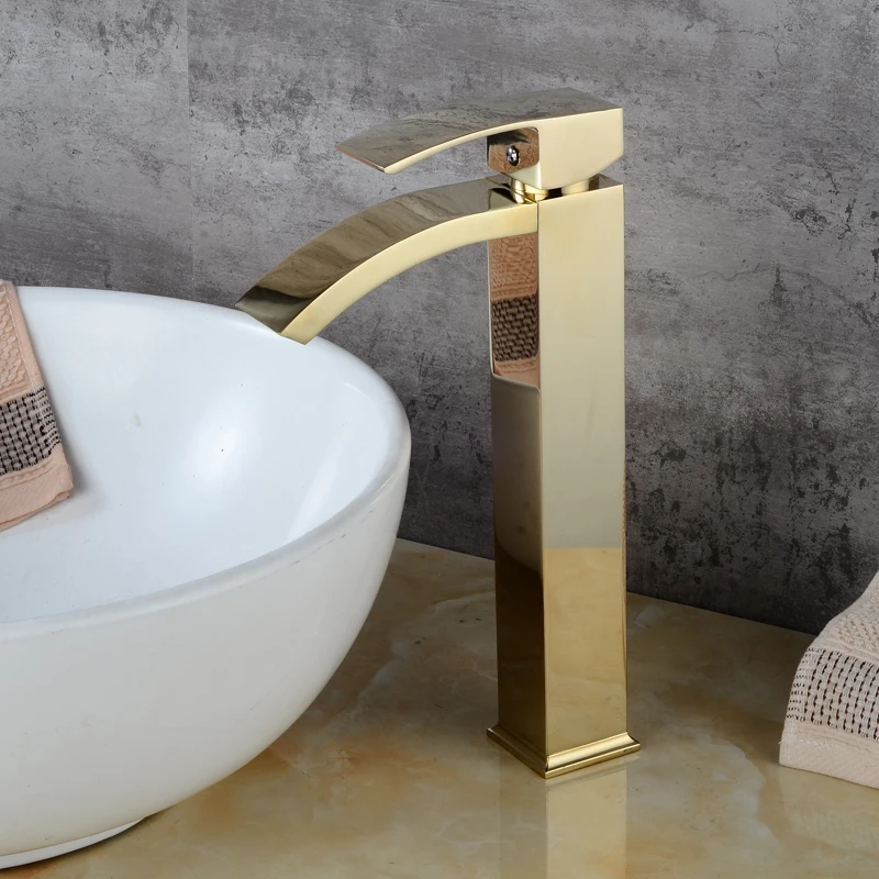 

TOLM Роскошный золотой смеситель для ванной комнаты, хромированный смеситель с одной ручкой, золотой смеситель для раковины, смеситель для ванной комнаты