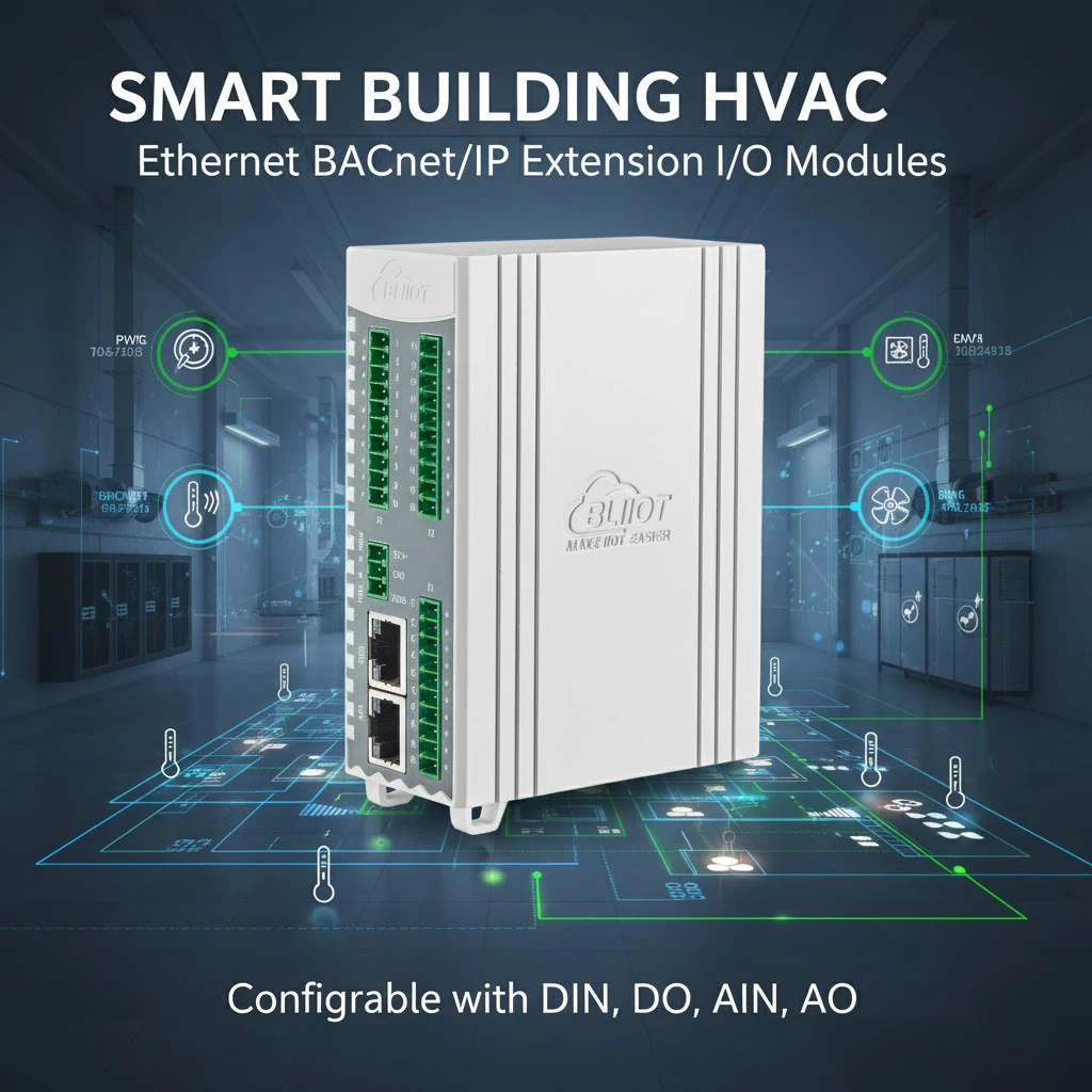 Smart Building Ethernet RS485 Modbus RTU BACnet/IP Expansion I/O Module Supporst Digital and Analog Input and Output