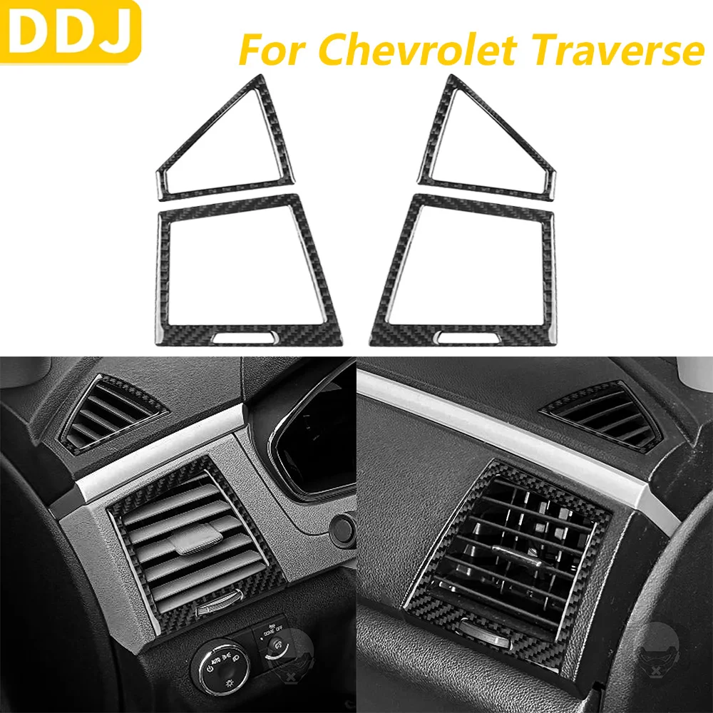 

For Chevrolet Traverse 2009-2012 Carbon Fiber Dashboard Both Side Air Conditioning Vent Outlet Trim Set Car Accessories Sticker
